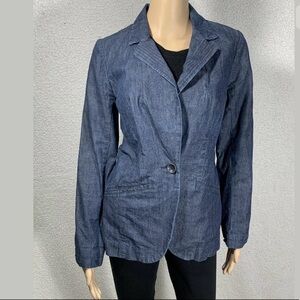 Trina Turk Women's Denim Jean Blazer Jacket